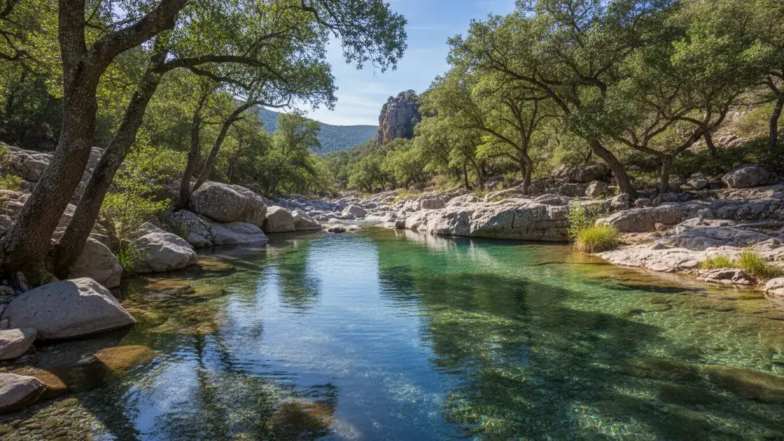 Piscine naturelle dans la Sierra Morena près de Cordoue avec eau cristalline