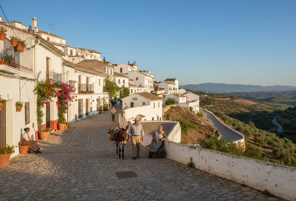 Villages blancs près de Cordoue dans les montagnes de la Subbética
