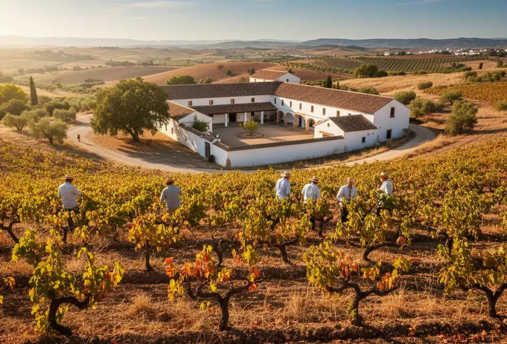 Vignobles de Montilla-Moriles avec les collines de la Campiña