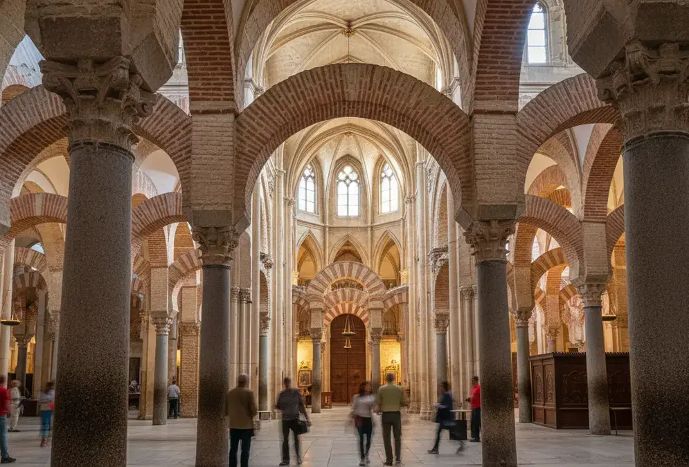 Les arches en fer à cheval de la Mezquita-Cathédrale, symbole des trois civilisations de Cordoue