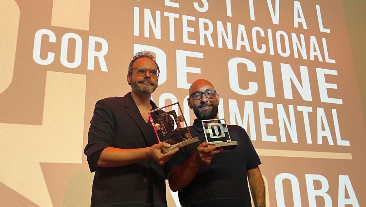 José Antonio Gutiérrez y Francisco Artacho, ganadores de la primera edición del Festival de Cine Documental de Córdoba.