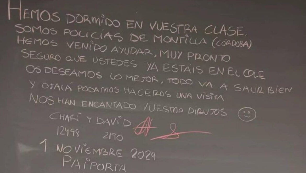 Mensaje de dos policías de Montilla (Córdoba) a los niños de Paiporta.