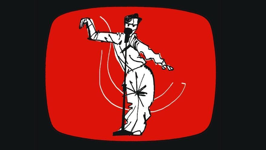 David Byrne, dibujado por Lorenzo Montatore en 'Si bailáis, entenderéis mejor las letras'. / Lorenzo Montaore