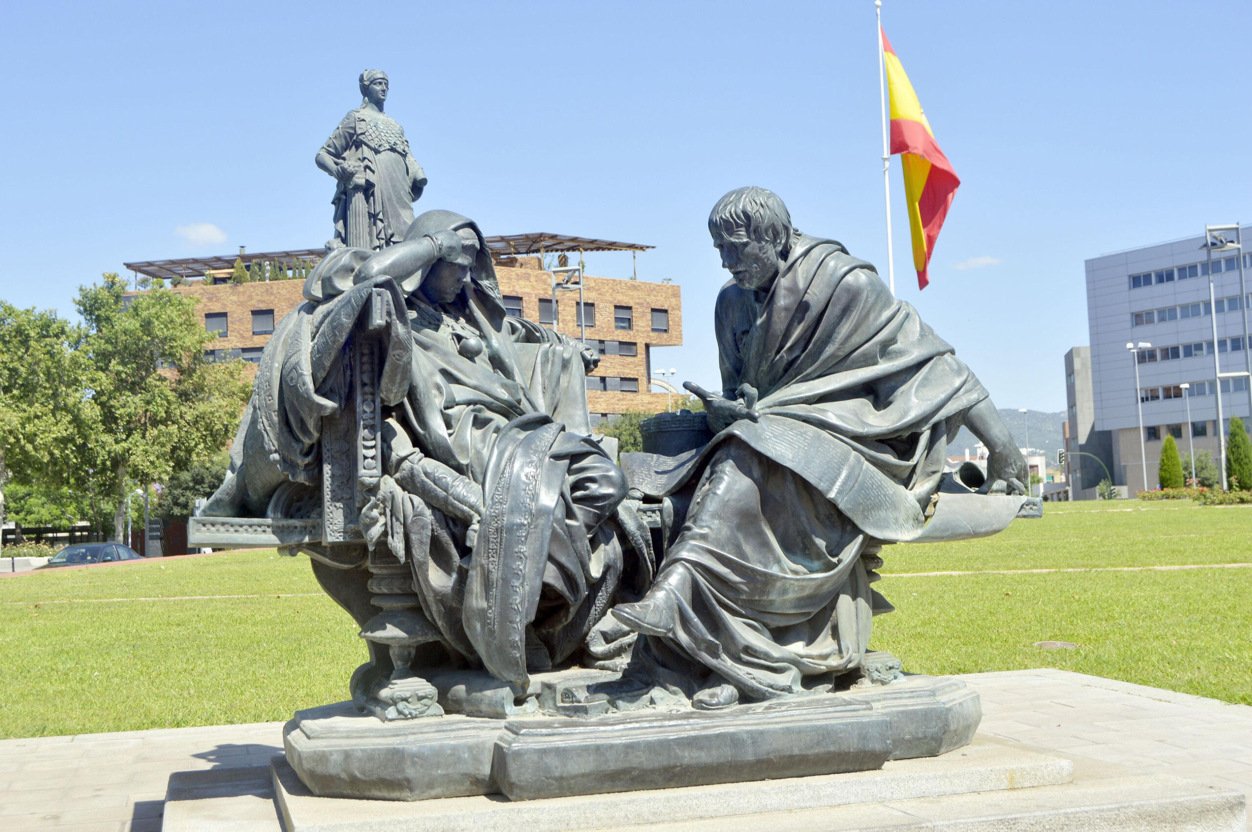 Conjunto arquitectónico 'La educación de Nerón', uno de cuyas imágenes representa a Séneca / Juan Ayala