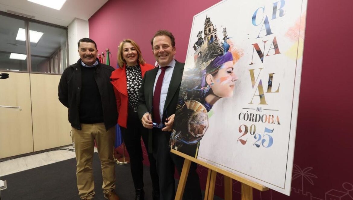 Presentación del Carnaval de 2025. Un grupo, actuando en las preliminares del Carnaval de Córdoba Cabalgata del Carnaval de Córdoba.