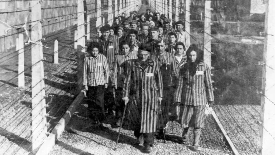 Prisioneros de Auschwitz, el día después de la liberación del campo. / Archivo