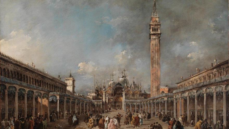 Francesco Guardi, 'La fiesta de la Ascensión en la plaza de San Marcos', h. 1775 / Museo Thyssen-Bornemisza