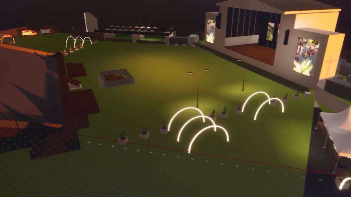 Infografía del escenario del festival Córdoba Live, que se celebra en El Arenal entre junio y julio. Presentación de Córdoba Live Álex Gallegos Chris Ortiz, Deborah Casillas y José María Bellido, en la presentación de Córdoba Live Álex Gallegos