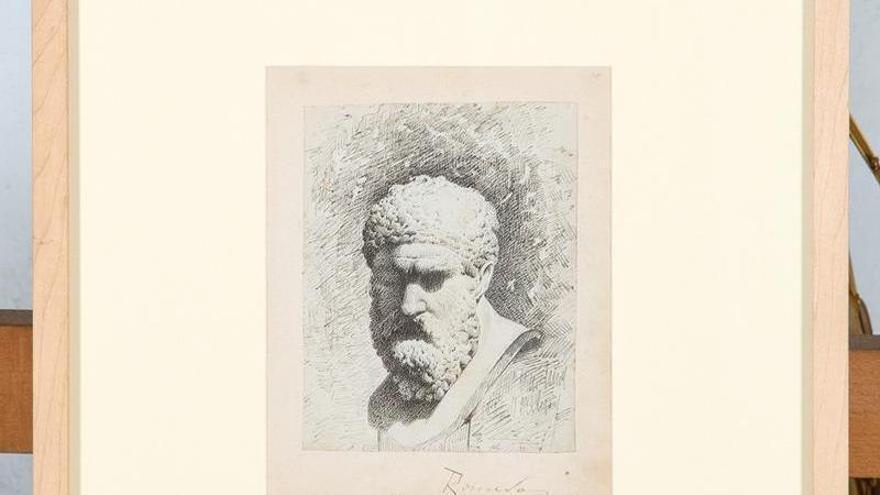 El dibujo de Enrique Romero de Torres, que ha salido a subasta. / Efe