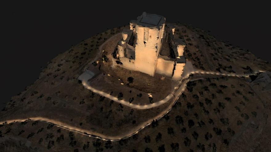 Recreación del Castillo de Belalcázar una vez esté iluminado. / CÓRDOBA