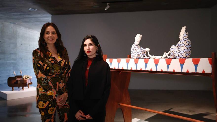 Lorena Codes y Raquel Algaba, en la exposición en la mediateca del C3A. / Manuel Murillo