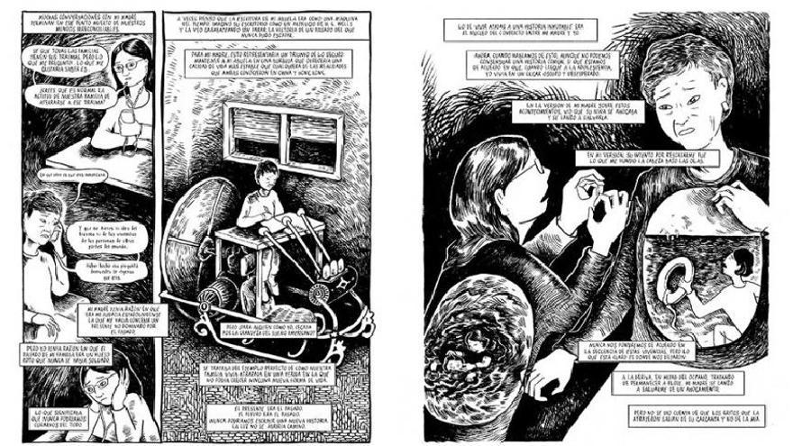Páginas interiores de 'Alimentar a los fantasmas', de Tessa Hulls. / Cedida