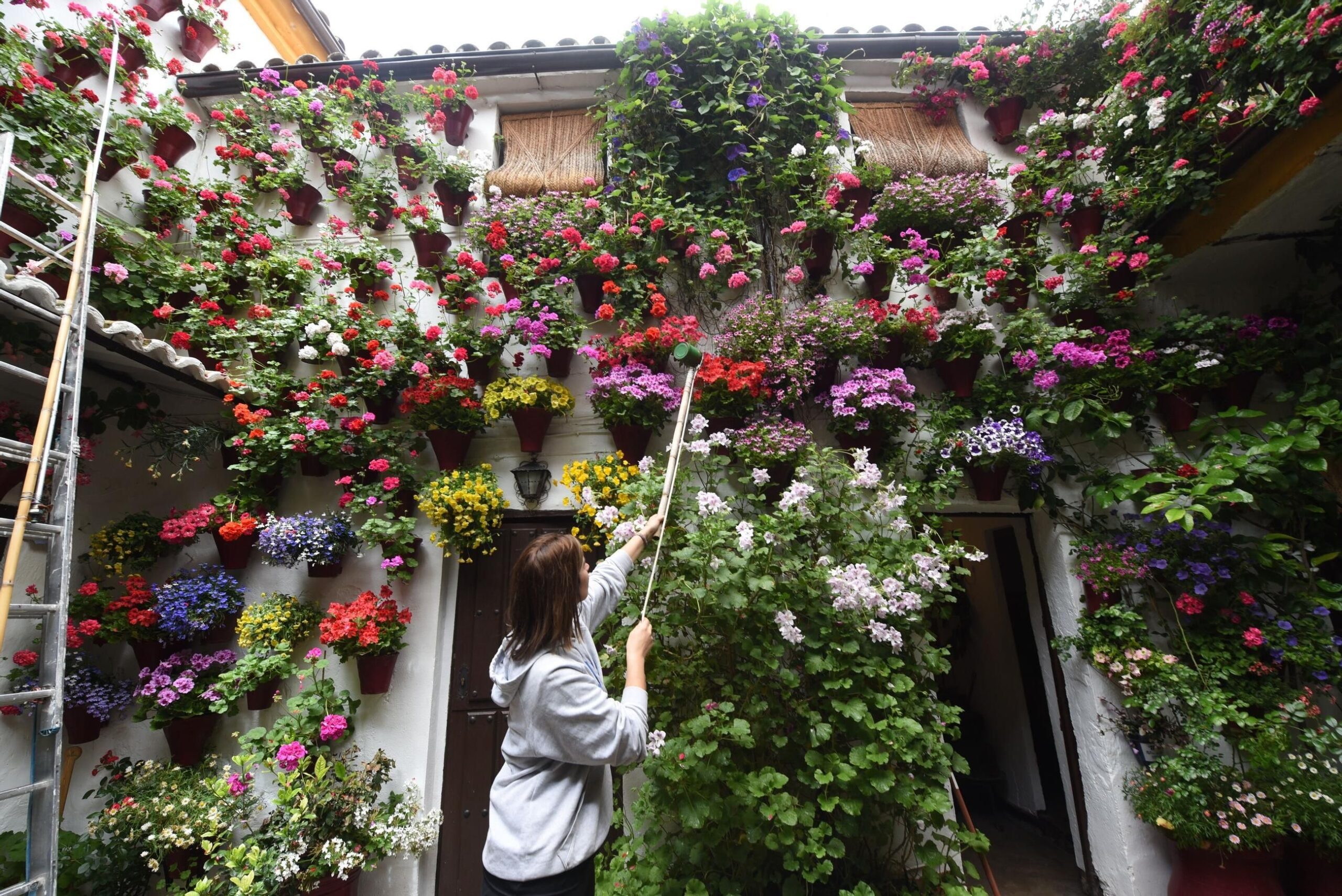 Carmen Ibáñez ultima los preparativos en su patio de San Basilio, 14 / Luis Navarro