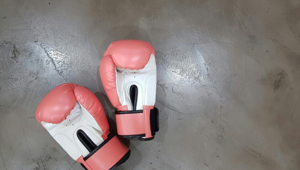 pair of pink boxing gloves