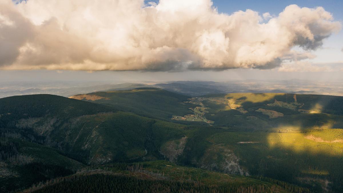 aerial photo of mountain