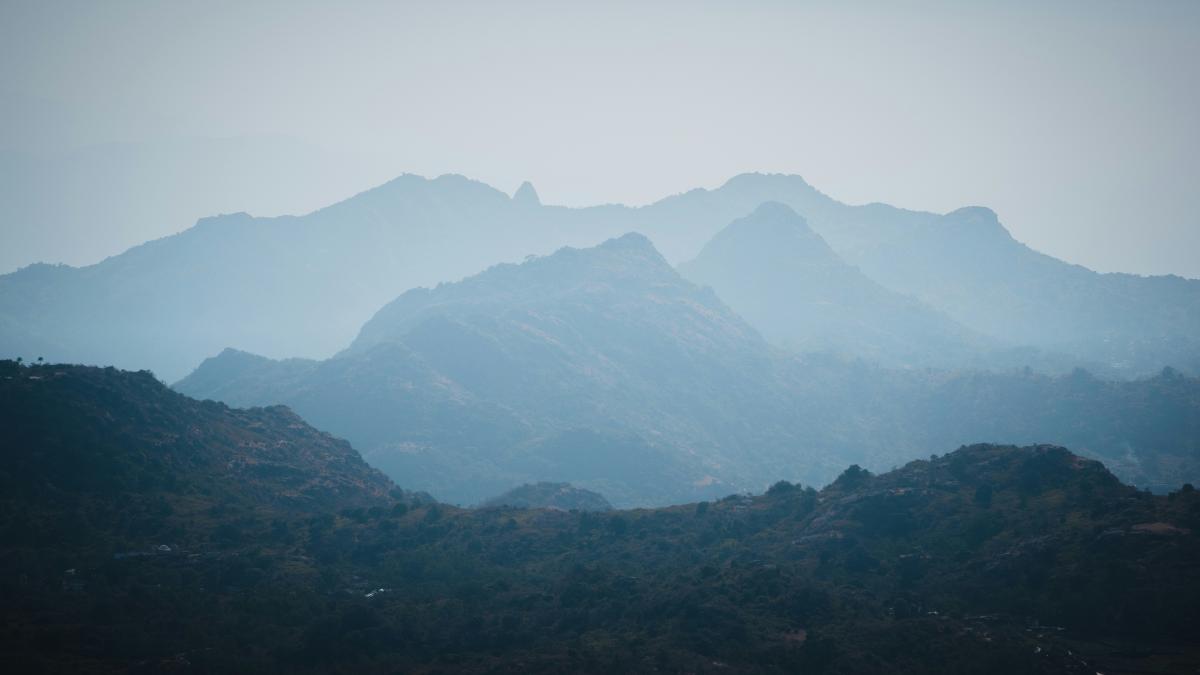 top view of mountains