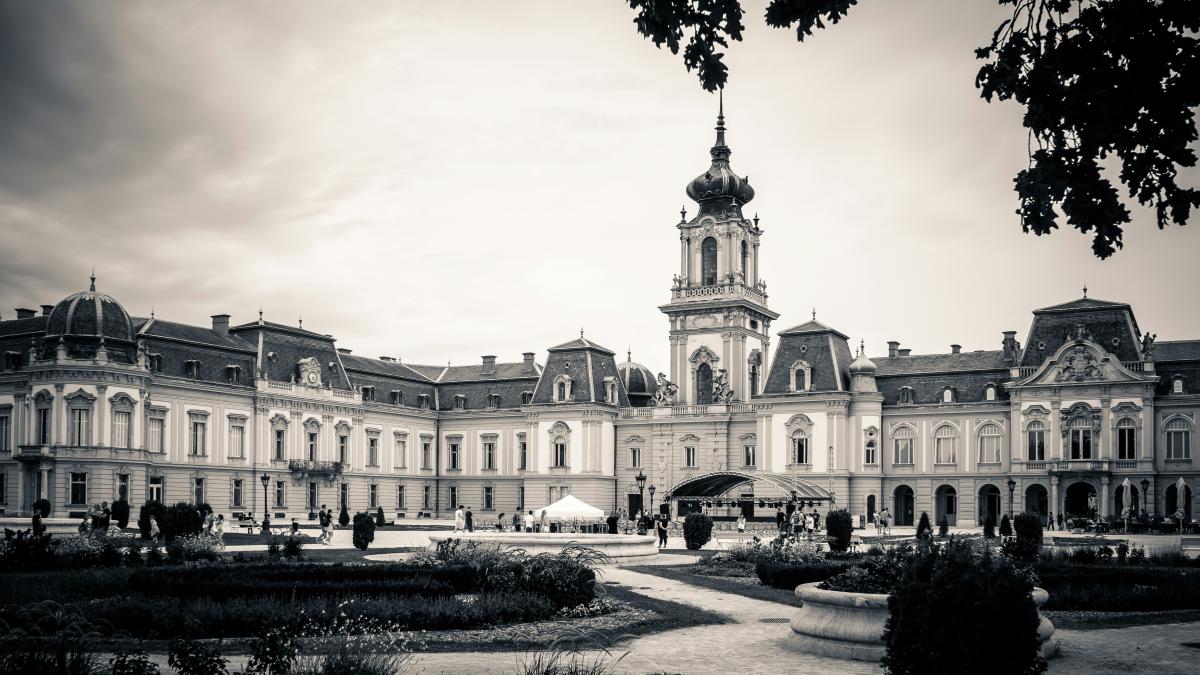 a large building with a tower
