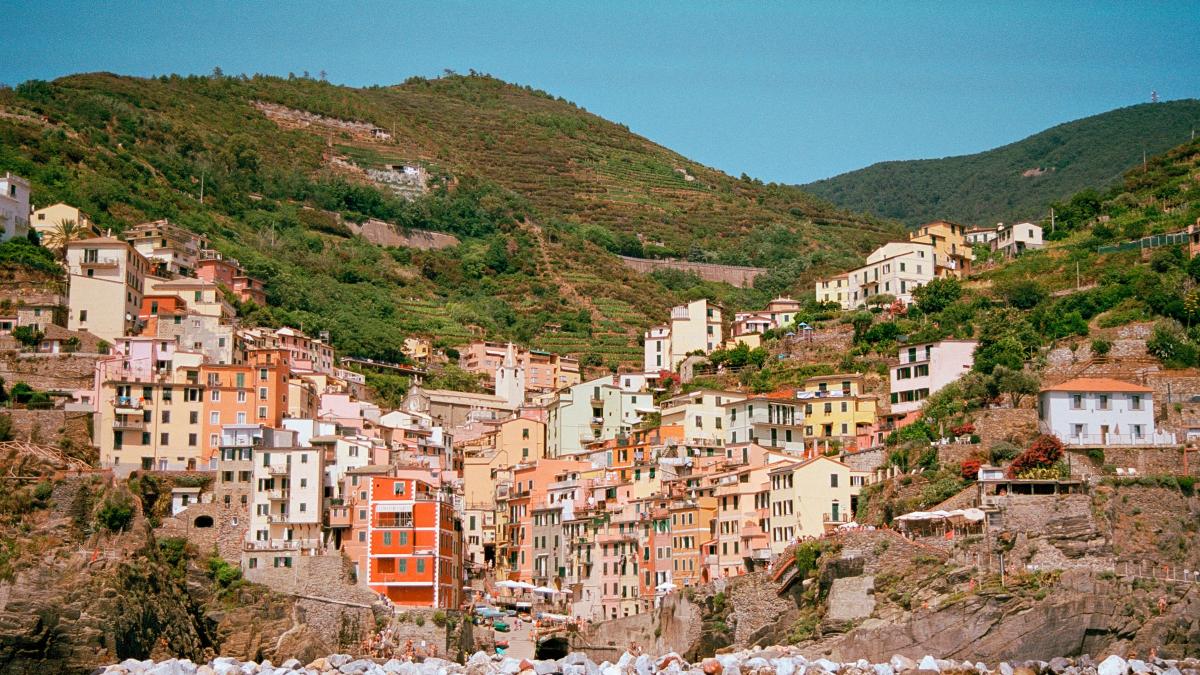 a small village on the side of a mountain