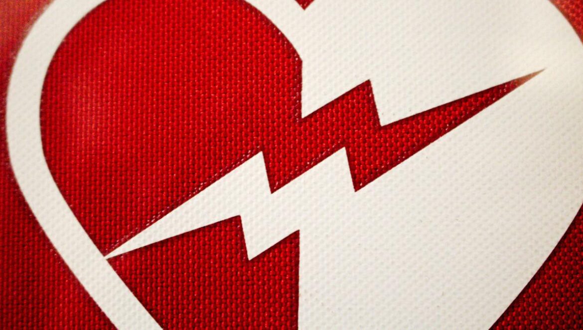 a heart with a lightning bolt on it