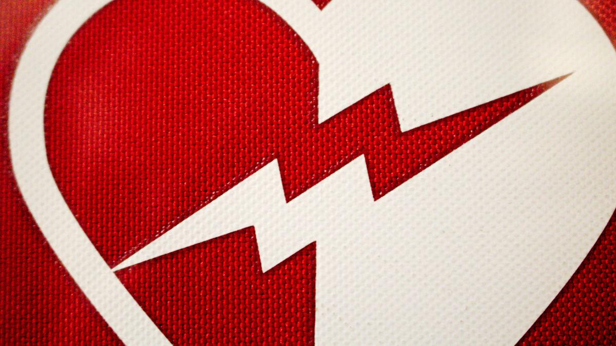 a heart with a lightning bolt on it