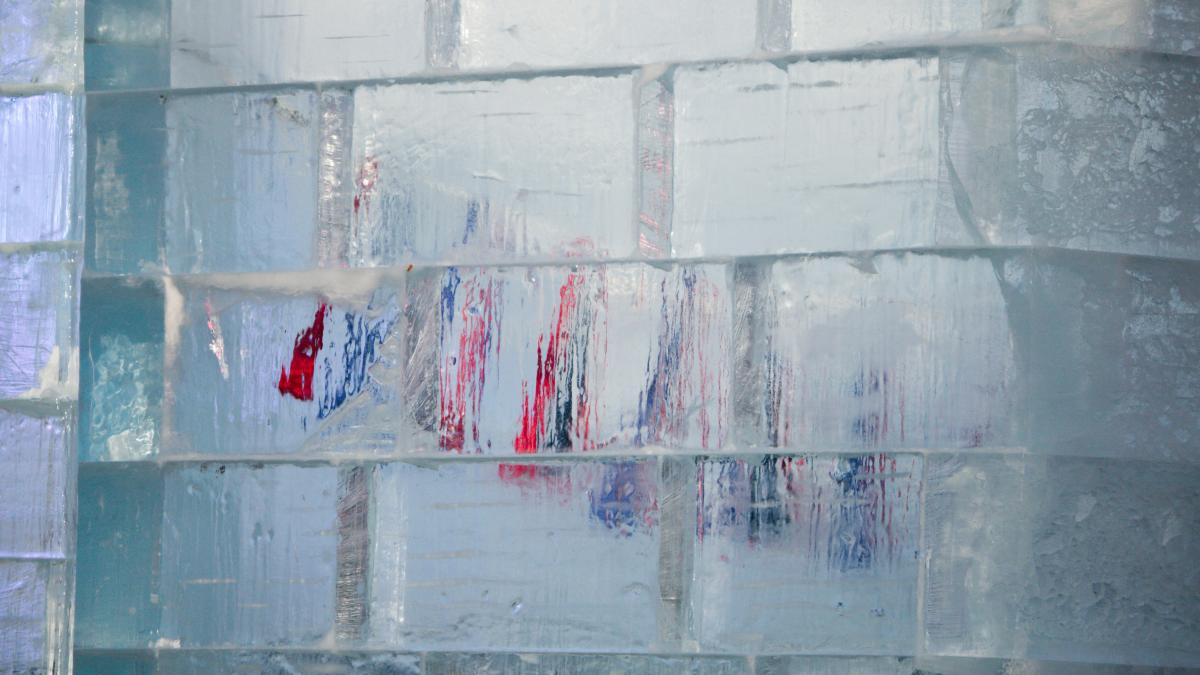 a close up of a glass block wall