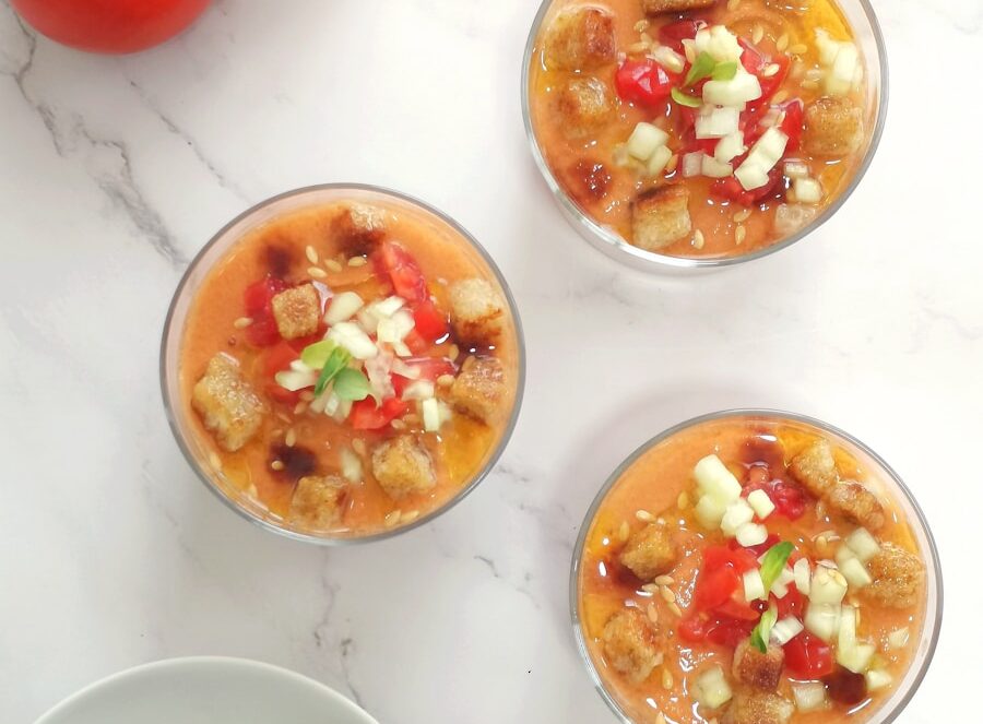 a table with bowls of food