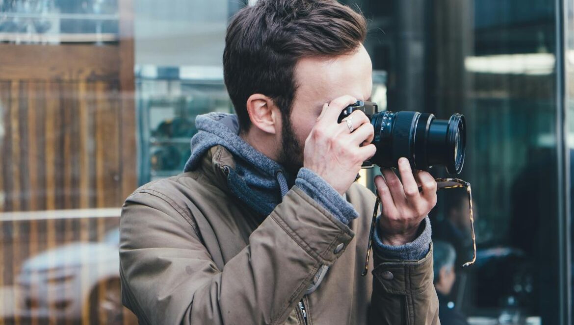 man taking picture
