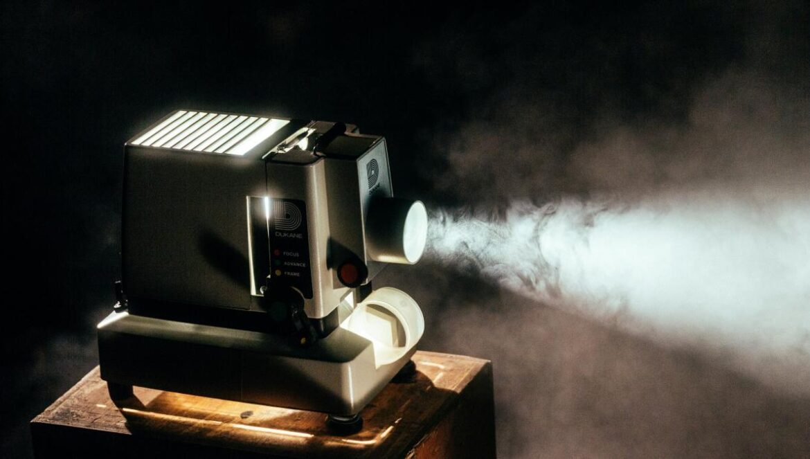 turned on projector