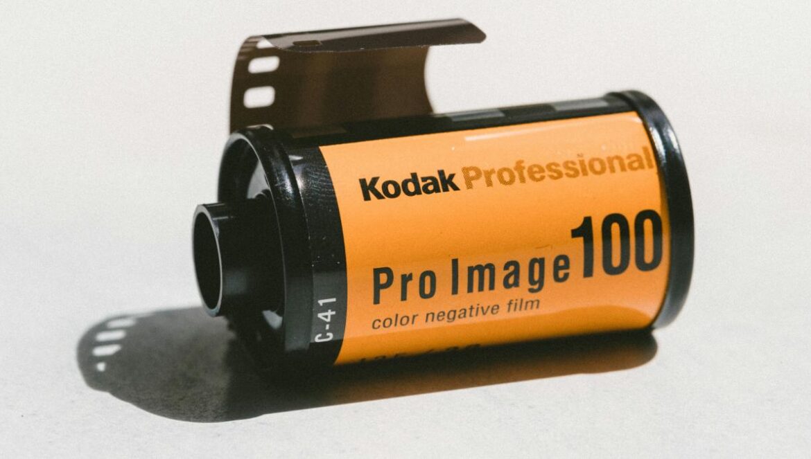 yellow and black Kodak Pro Image 100 color negative film