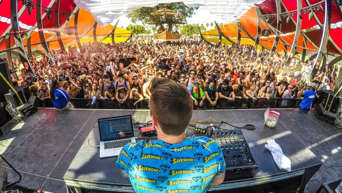 DJ on stage in front of audience