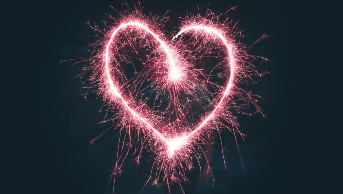 heart shaped pink sparklers photography