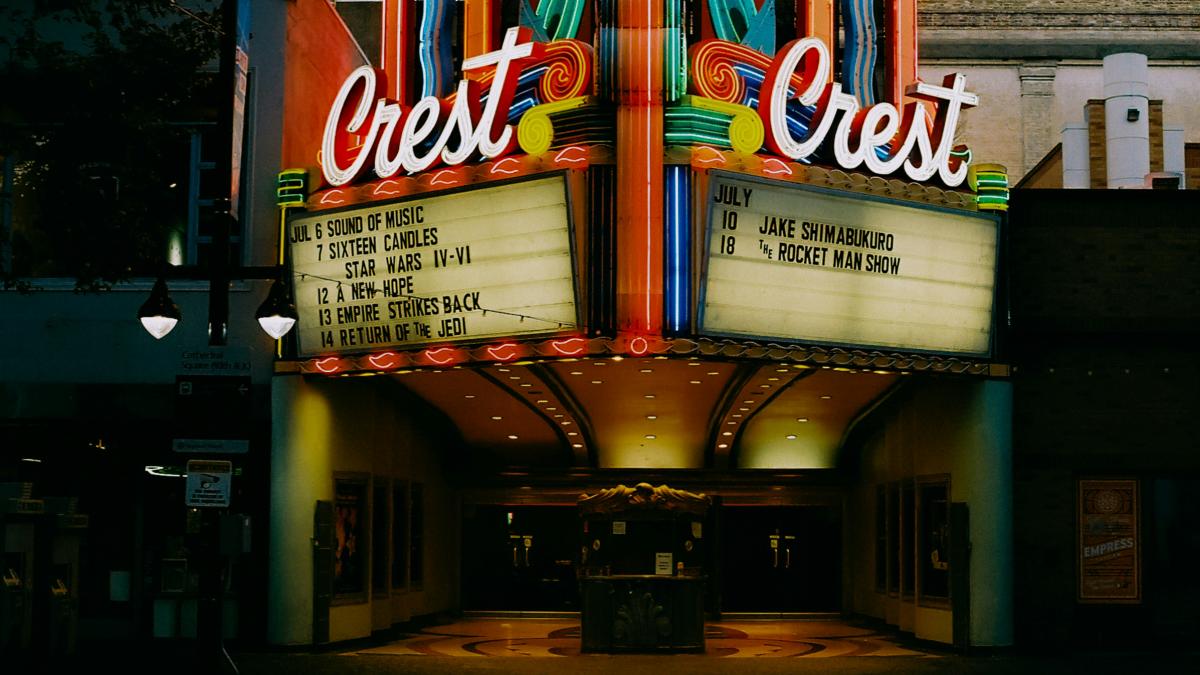 Crest movie theater in the city