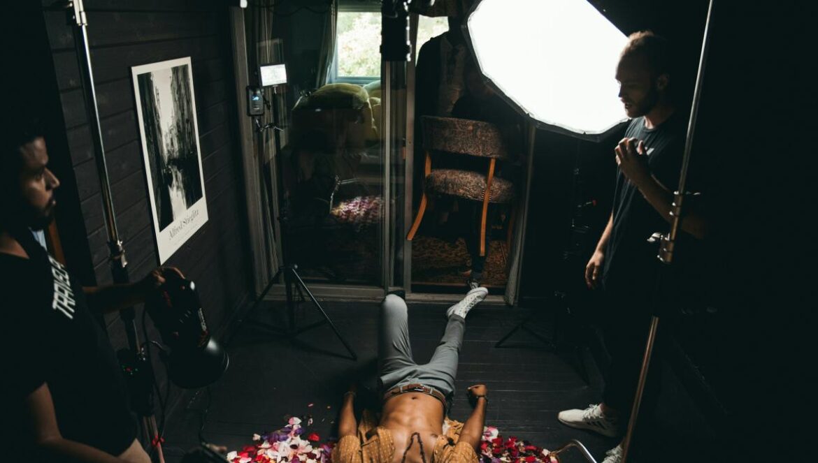 man inside studio