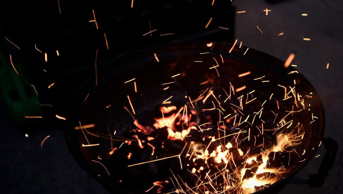 charcoal in fire pit