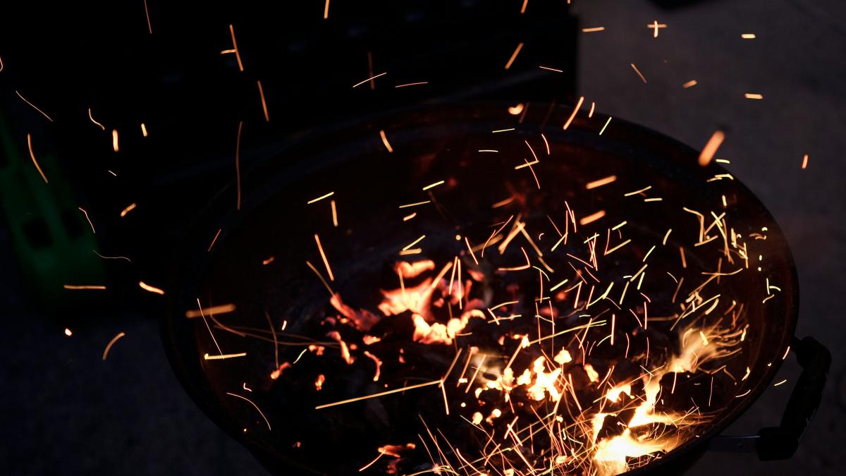 charcoal in fire pit