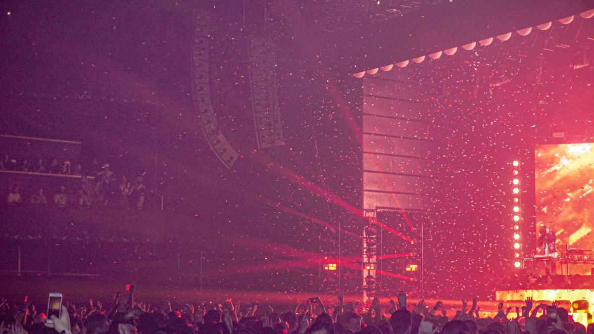 people attending concert