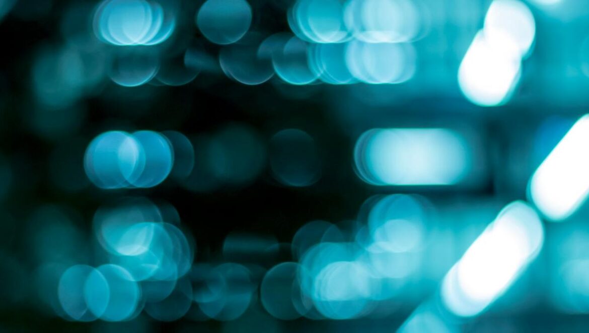 blue and white bokeh lights