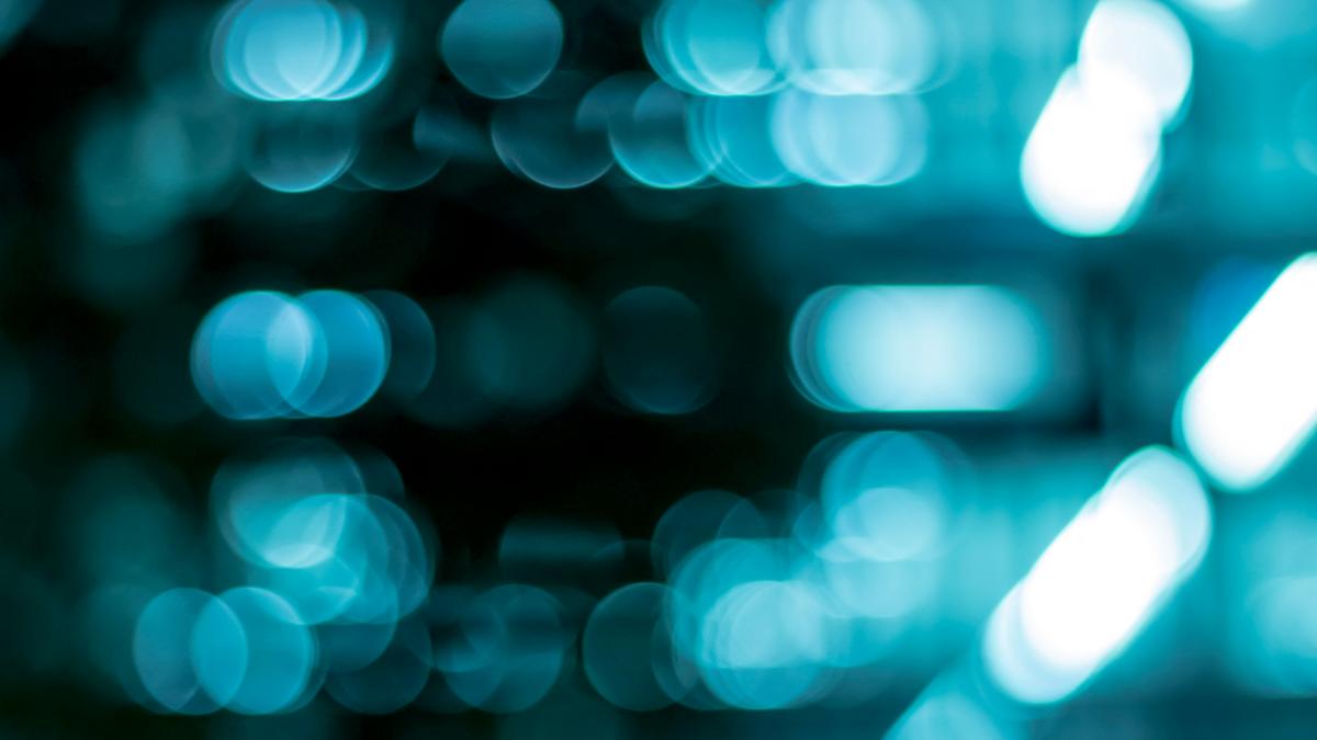 blue and white bokeh lights