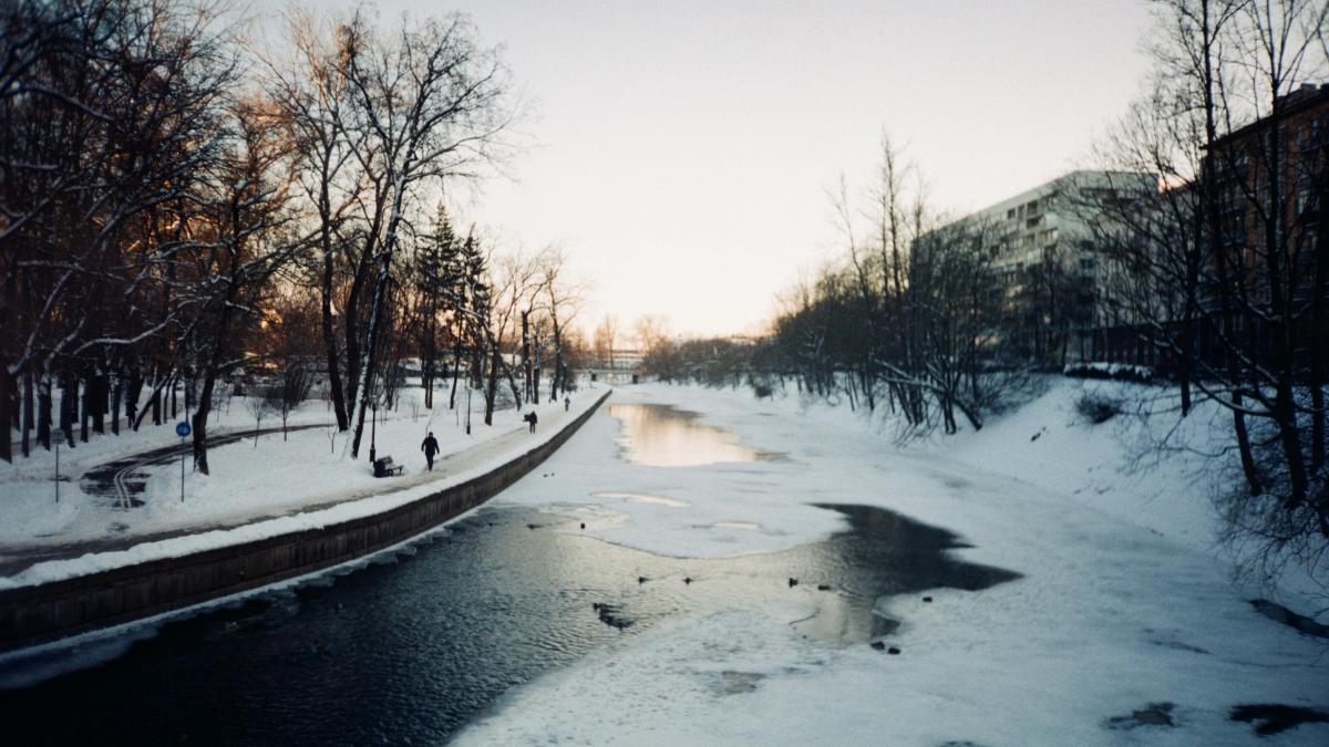 snow covered road during daytime