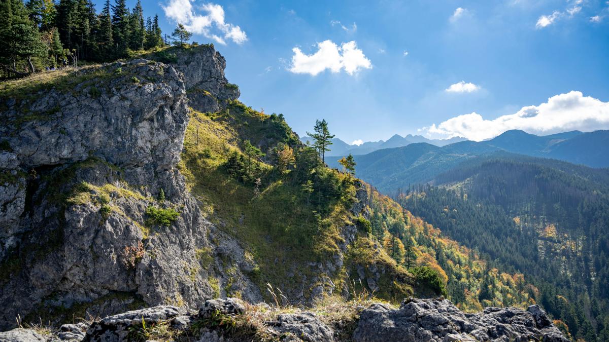 a view of the mountains from a high point of view