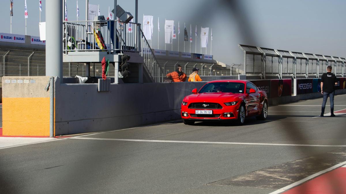 a red car on a race track