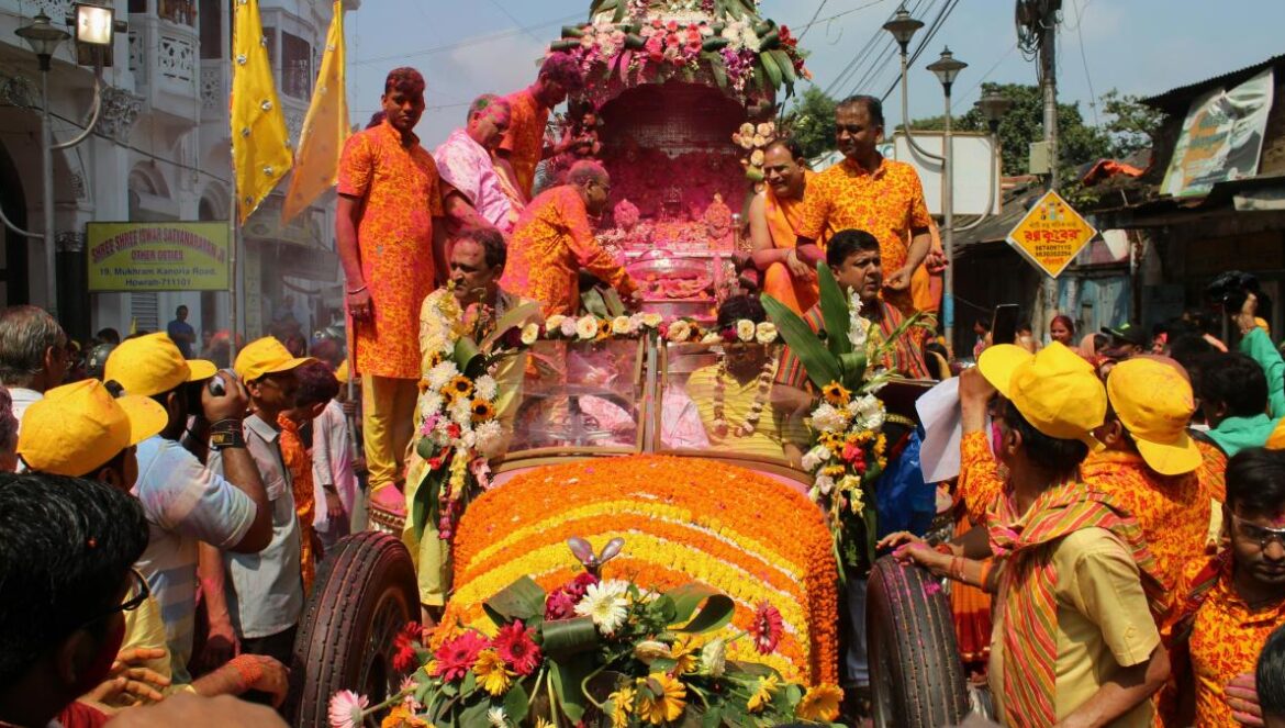 a group of people in a parade