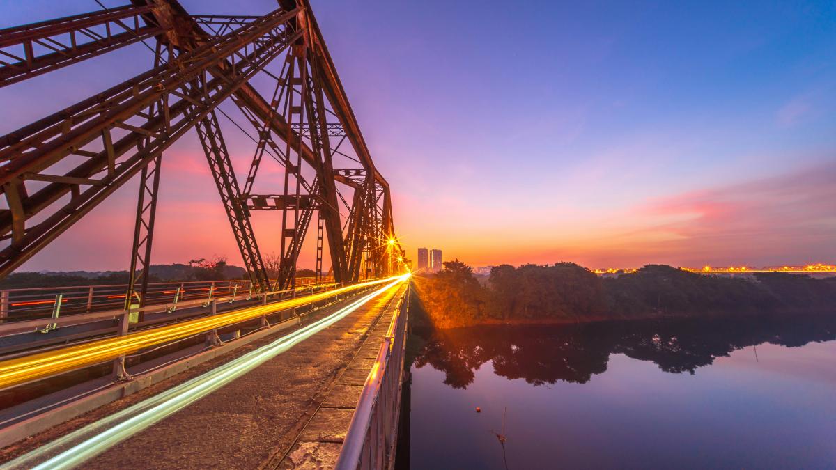 a bridge over a river