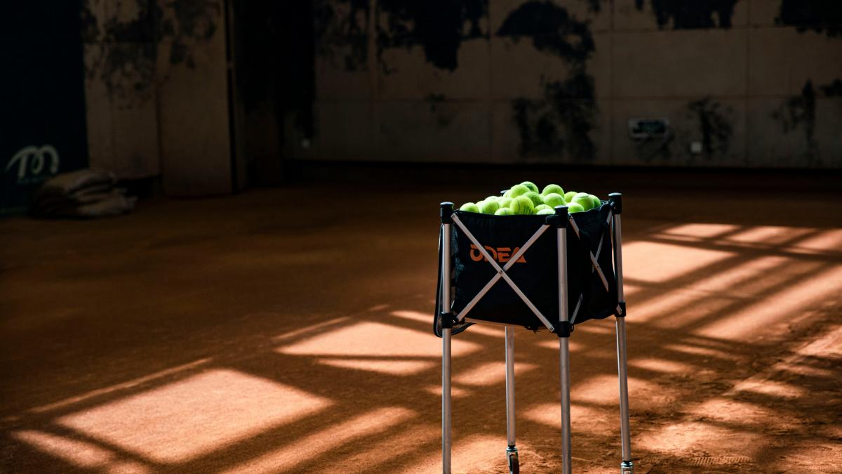 a basket of green apples sitting on top of a table