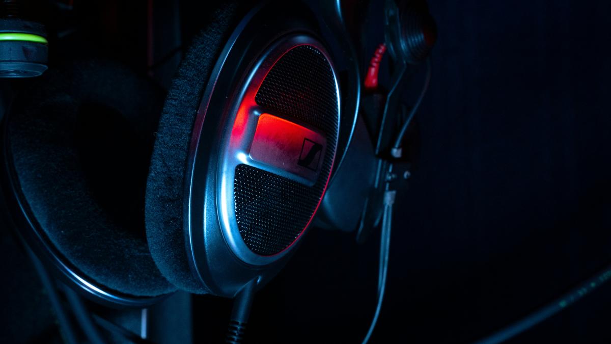 a close up of a pair of headphones