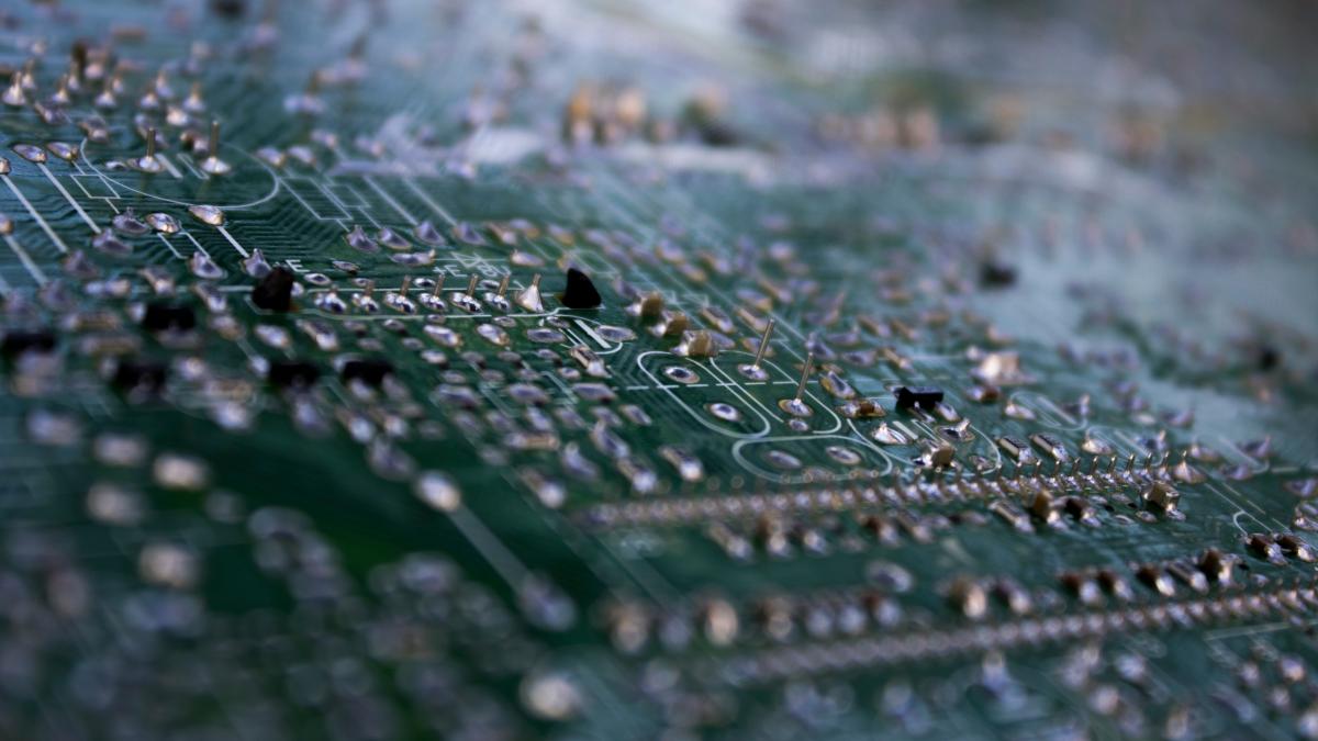 a close up of a computer circuit board