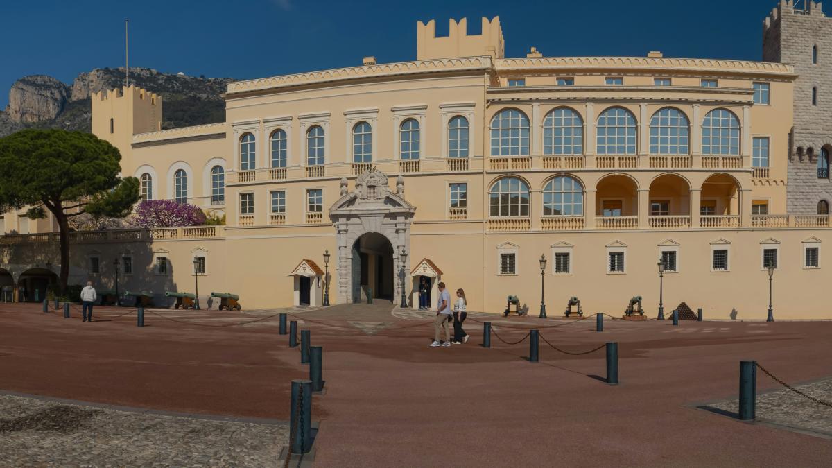 The prince's palace of monaco shines in the sunlight.