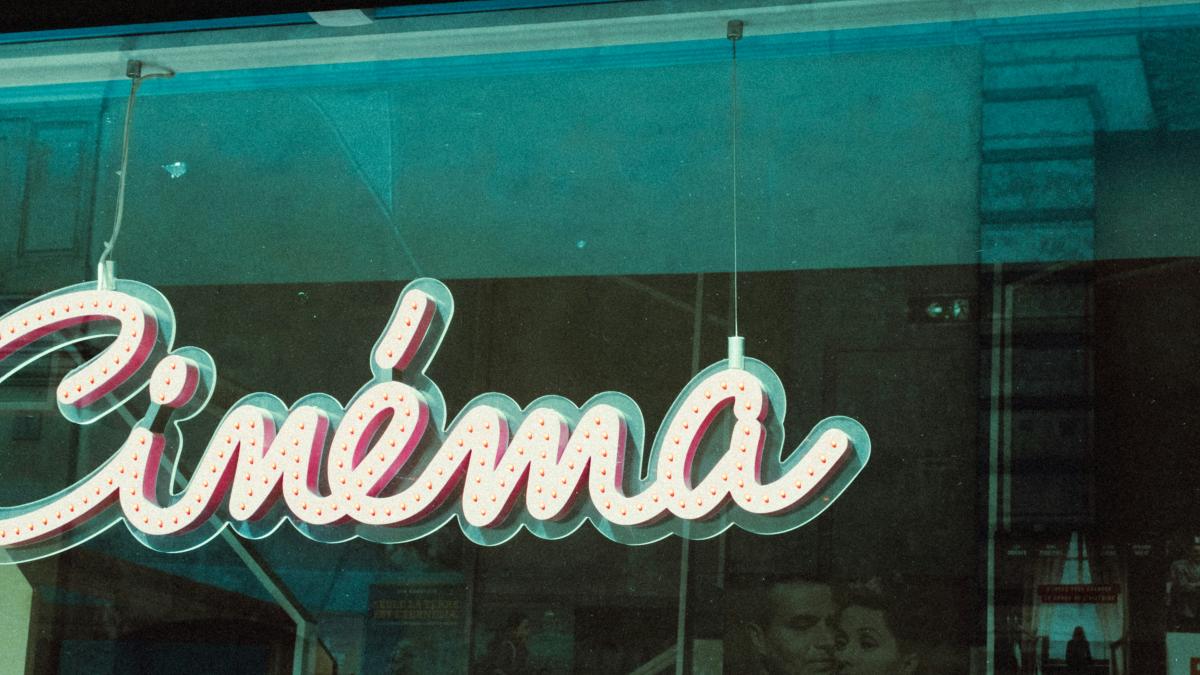 a neon sign with a word on it