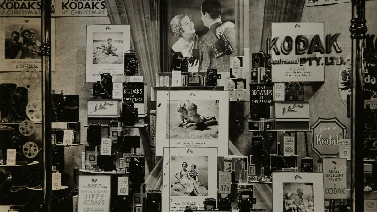 grayscale photography of Kodak photo collection