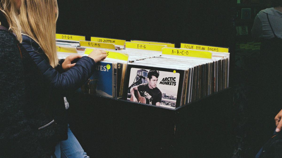 a person looking at a display